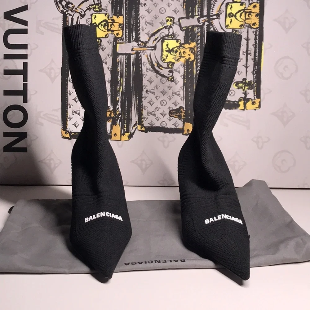 New Authentic Balenciaga Knife 2.0 Women’s Knit Stiletto Booties